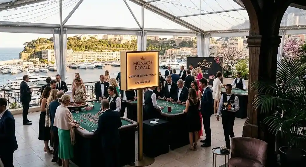 Exclusive offline place intended for organizing events, offering paid reservations for gambling sessions (roulette, poker, blackjack) purely for entertainment purposes