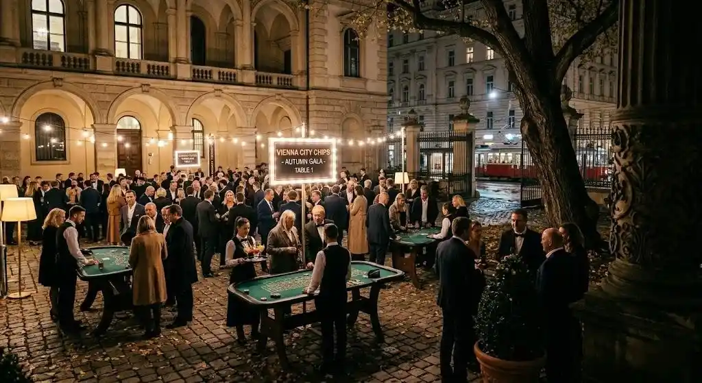 Exclusive offline place intended for organizing events, offering paid reservations for gambling sessions (roulette, poker, blackjack) purely for entertainment purposes
